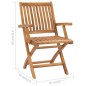 vidaXL Sillas de jardín plegables 4 uds madera maciza teca con cojines vidaXL Sillas de jardín plegables 4 uds madera maciza teca con cojines