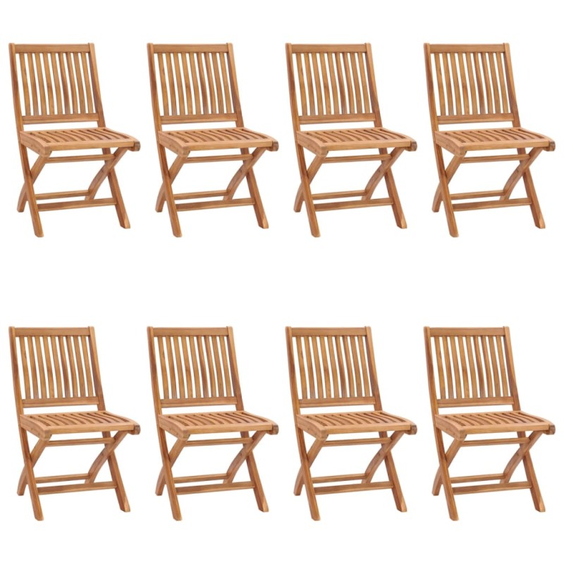 vidaXL Sillas de jardín plegables 8 unidades madera maciza de teca vidaXL Sillas de jardín plegables 8 unidades madera maciza de teca