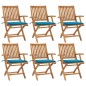 vidaXL Sillas de jardín plegables 6 uds madera maciza teca con cojines vidaXL Sillas de jardín plegables 6 uds madera maciza teca con cojines