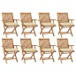 vidaXL Sillas de jardín plegables 8 uds madera maciza teca con cojines vidaXL Sillas de jardín plegables 8 uds madera maciza teca con cojines