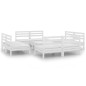 vidaXL Juego de muebles de jardín 9 piezas madera maciza pino blanco vidaXL Juego de muebles de jardín 9 piezas madera maciza pino blanco