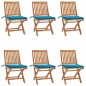 vidaXL Sillas de jardín plegables 6 uds madera maciza teca con cojines vidaXL Sillas de jardín plegables 6 uds madera maciza teca con cojines