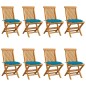 vidaXL Sillas de jardín 8 uds madera maciza de teca cojines azul claro vidaXL Sillas de jardín 8 uds madera maciza de teca cojines azul claro
