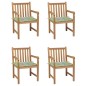 vidaXL Sillas de jardín 4 uds madera de teca cojines estampado hojas vidaXL Sillas de jardín 4 uds madera de teca cojines estampado hojas