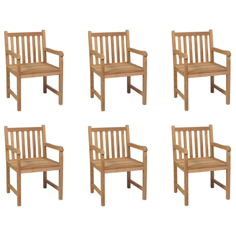 vidaXL Sillas de jardín 6 unidades madera maciza de teca vidaXL Sillas de jardín 6 unidades madera maciza de teca