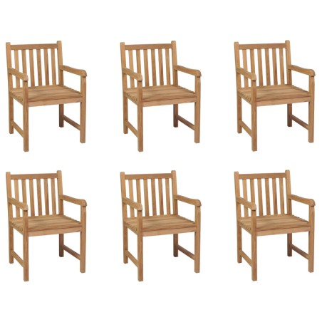 vidaXL Sillas de jardín 6 unidades madera maciza de teca