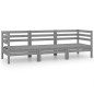 vidaXL Juego de muebles de jardín 3 pzas madera maciza de pino gris vidaXL Juego de muebles de jardín 3 pzas madera maciza de pino gris