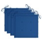 vidaXL Sillas de jardín 4 uds madera de teca con cojines azul royal vidaXL Sillas de jardín 4 uds madera de teca con cojines azul royal