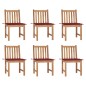 vidaXL Sillas de jardín 6 unidades con cojines madera maciza de teca vidaXL Sillas de jardín 6 unidades con cojines madera maciza de teca