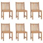 vidaXL Sillas de jardín 6 unidades con cojines madera maciza de teca vidaXL Sillas de jardín 6 unidades con cojines madera maciza de teca