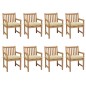 vidaXL Sillas de jardín 8 uds madera maciza teca cojines crema blanca vidaXL Sillas de jardín 8 uds madera maciza teca cojines crema blanca