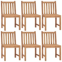 vidaXL Sillas de jardín 6 unidades madera maciza de teca con cojines 