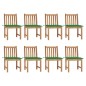 vidaXL Sillas de jardín 8 unidades madera de teca con cojines vidaXL Sillas de jardín 8 unidades madera de teca con cojines