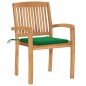 vidaXL Sillas de jardín apilables 4 uds madera de teca con cojines vidaXL Sillas de jardín apilables 4 uds madera de teca con cojines