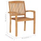 vidaXL Sillas de jardín apilables 4 uds madera de teca con cojines vidaXL Sillas de jardín apilables 4 uds madera de teca con cojines