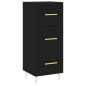 vidaXL Aparador de madera contrachapada negro 34,5x34x180 cm