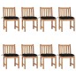vidaXL Sillas de jardín 8 unidades madera maciza de teca con cojines vidaXL Sillas de jardín 8 unidades madera maciza de teca con cojines