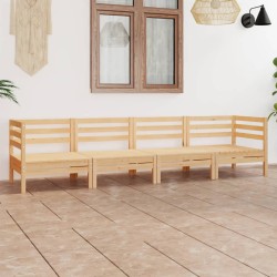 vidaXL Juego de muebles de jardín 4 piezas madera maciza de pino