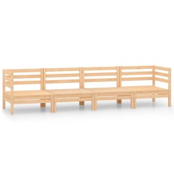 vidaXL Juego de muebles de jardín 4 piezas madera maciza de pino