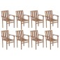 vidaXL Sillas apilables de jardín 8 unidades madera maciza de teca vidaXL Sillas apilables de jardín 8 unidades madera maciza de teca