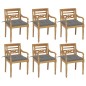 vidaXL Sillas Batavia 6 unidades madera maciza de teca con cojines vidaXL Sillas Batavia 6 unidades madera maciza de teca con cojines