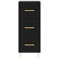 vidaXL Aparador de madera contrachapada negro 34,5x34x180 cm