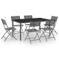 vidaXL Juego de comedor para jardín 7 piezas acero vidaXL Juego de comedor para jardín 7 piezas acero