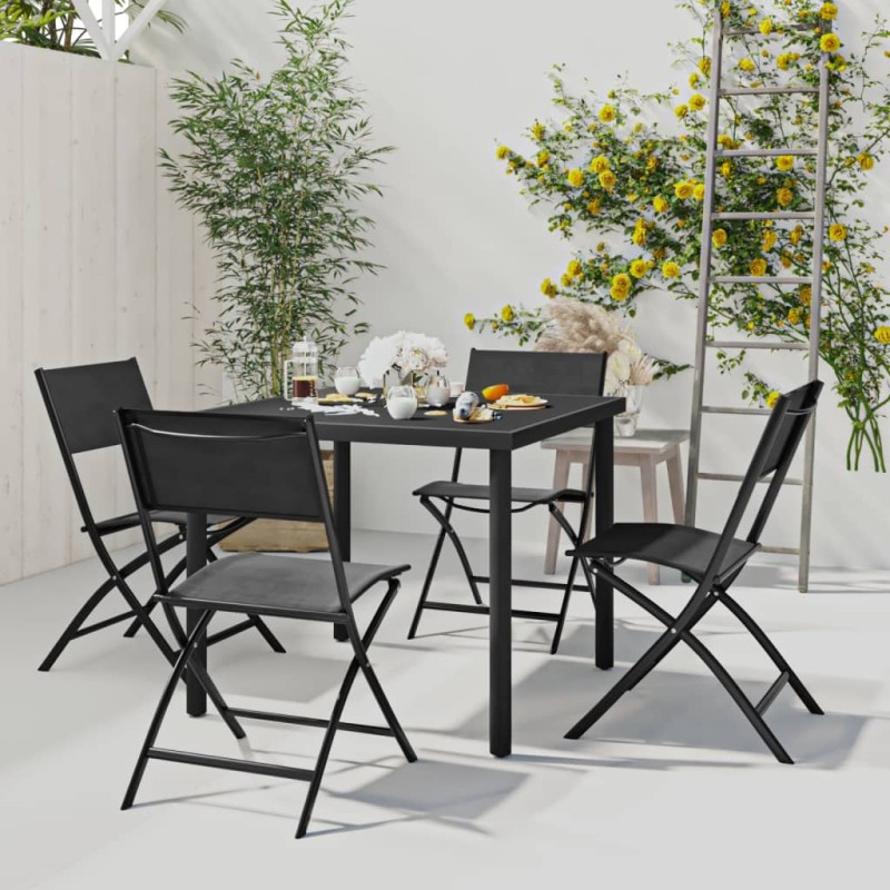 vidaXL Juego de comedor de jardín 5 piezas acero vidaXL Juego de comedor de jardín 5 piezas acero