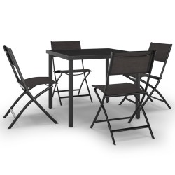 vidaXL Juego de comedor de jardín 5 piezas acero