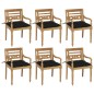 vidaXL Sillas Batavia 6 unidades madera maciza de teca con cojines vidaXL Sillas Batavia 6 unidades madera maciza de teca con cojines