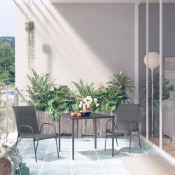 vidaXL Juego de comedor de jardín 3 piezas acero gris antracita
