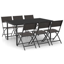 vidaXL Juego de comedor para jardín 7 piezas acero