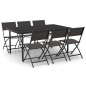 vidaXL Juego de comedor para jardín 7 piezas acero vidaXL Juego de comedor para jardín 7 piezas acero
