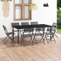 vidaXL Juego de comedor para jardín 9 piezas acero vidaXL Juego de comedor para jardín 9 piezas acero