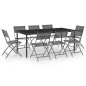 vidaXL Juego de comedor para jardín 9 piezas acero vidaXL Juego de comedor para jardín 9 piezas acero
