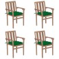 vidaXL Sillas de jardín apilables 4 uds madera maciza teca con cojines vidaXL Sillas de jardín apilables 4 uds madera maciza teca con cojines