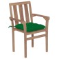 vidaXL Sillas de jardín apilables 4 uds madera maciza teca con cojines vidaXL Sillas de jardín apilables 4 uds madera maciza teca con cojines