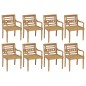 vidaXL Sillas Batavia 8 unidades madera maciza de teca con cojines vidaXL Sillas Batavia 8 unidades madera maciza de teca con cojines