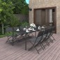 vidaXL Juego de comedor de jardín 9 piezas acero vidaXL Juego de comedor de jardín 9 piezas acero
