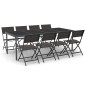 vidaXL Juego de comedor de jardín 9 piezas acero vidaXL Juego de comedor de jardín 9 piezas acero