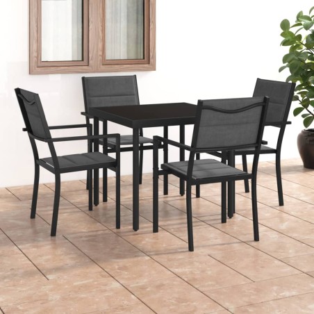 vidaXL Juego de comedor para jardín 5 piezas acero