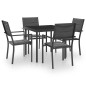 vidaXL Juego de comedor para jardín 5 piezas acero vidaXL Juego de comedor para jardín 5 piezas acero