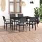 vidaXL Juego de comedor para jardín 7 piezas acero vidaXL Juego de comedor para jardín 7 piezas acero