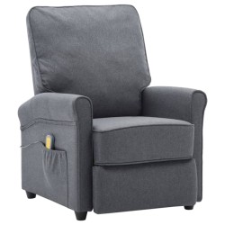 vidaXL Sillón de masaje eléctrico tela gris oscuro