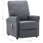 vidaXL Sillón de masaje eléctrico tela gris oscuro vidaXL Sillón de masaje eléctrico tela gris oscuro