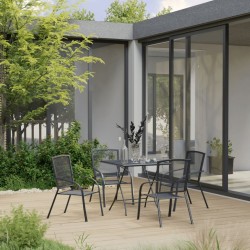 vidaXL Juego de muebles de comedor de jardín 5 piezas acero antracita