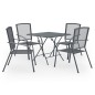 vidaXL Juego de muebles de comedor de jardín 5 piezas acero antracita vidaXL Juego de muebles de comedor de jardín 5 piezas acero antracita