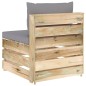 vidaXL Sofá central seccional con cojines madera impregnada gris vidaXL Sofá central seccional con cojines madera impregnada gris