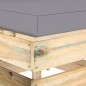 vidaXL Sofá central seccional con cojines madera impregnada gris vidaXL Sofá central seccional con cojines madera impregnada gris