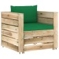 vidaXL Muebles de jardín 2 piezas con cojines madera impregnada verde vidaXL Muebles de jardín 2 piezas con cojines madera impregnada verde